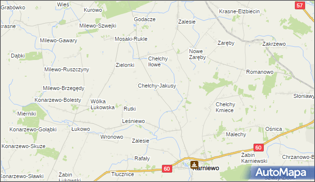 mapa Chełchy-Klimki, Chełchy-Klimki na mapie Targeo