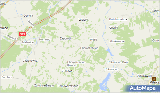 mapa Choroszczewo, Choroszczewo na mapie Targeo