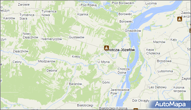 mapa Chotcza Górna, Chotcza Górna na mapie Targeo