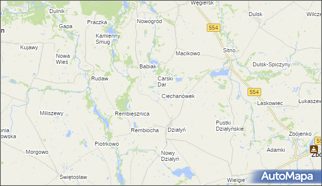 mapa Ciechanówek, Ciechanówek na mapie Targeo