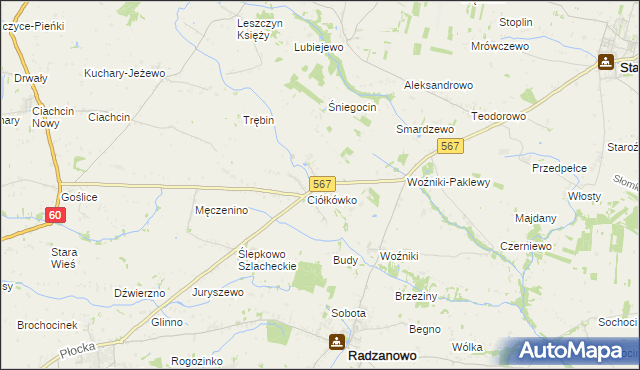 mapa Ciółkowo, Ciółkowo na mapie Targeo