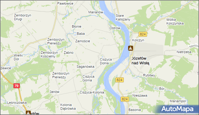 mapa Ciszyca Dolna, Ciszyca Dolna na mapie Targeo