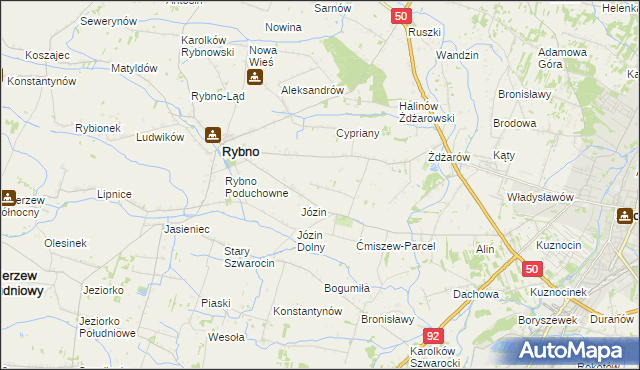 mapa Ćmiszew Rybnowski, Ćmiszew Rybnowski na mapie Targeo