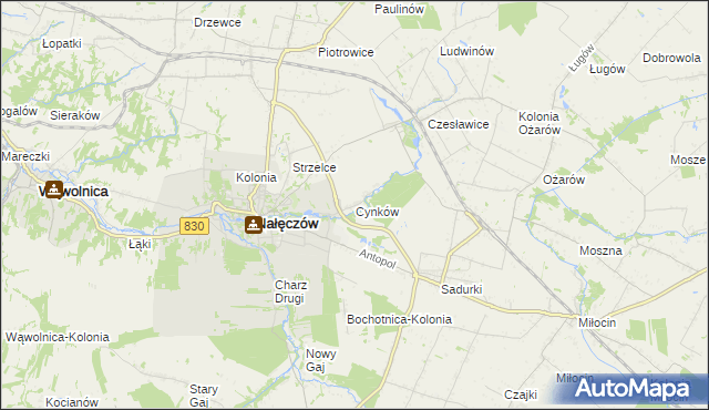 mapa Cynków gmina Nałęczów, Cynków gmina Nałęczów na mapie Targeo