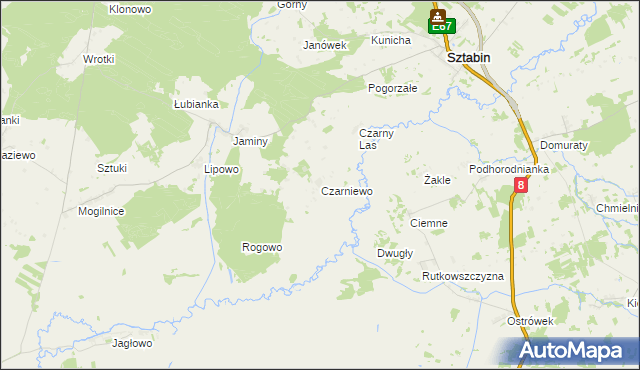 mapa Czarniewo, Czarniewo na mapie Targeo
