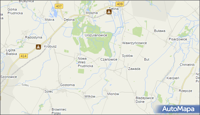 mapa Czartowice, Czartowice na mapie Targeo