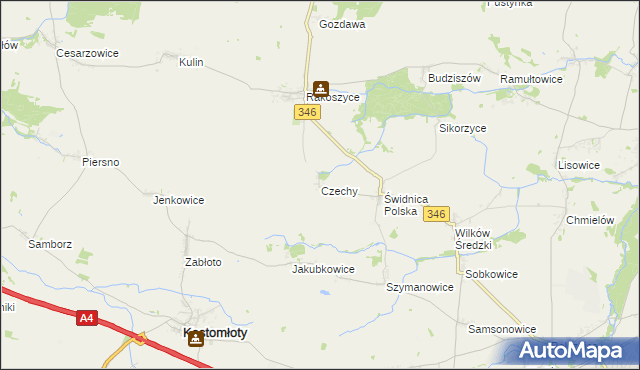 mapa Czechy gmina Kostomłoty, Czechy gmina Kostomłoty na mapie Targeo