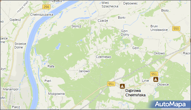 mapa Czemlewo, Czemlewo na mapie Targeo