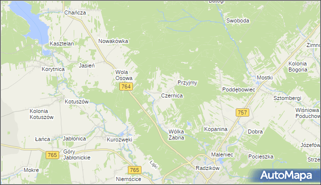 mapa Czernica gmina Staszów, Czernica gmina Staszów na mapie Targeo