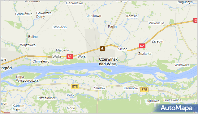 mapa Czerwińsk nad Wisłą, Czerwińsk nad Wisłą na mapie Targeo