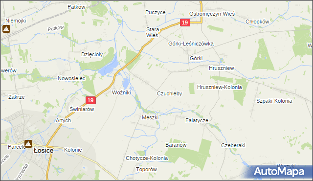 mapa Czuchleby, Czuchleby na mapie Targeo
