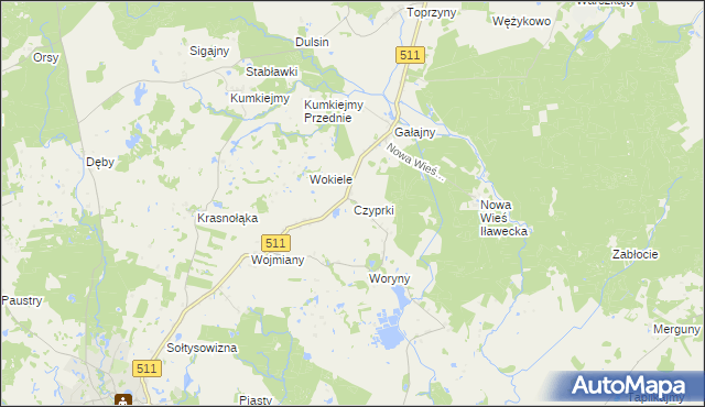 mapa Czyprki gmina Górowo Iławeckie, Czyprki gmina Górowo Iławeckie na mapie Targeo