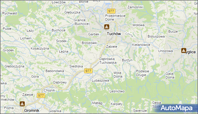 mapa Dąbrówka Tuchowska, Dąbrówka Tuchowska na mapie Targeo