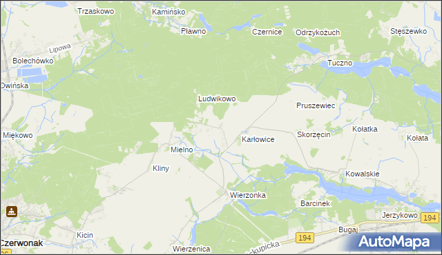 mapa Dębogóra gmina Czerwonak, Dębogóra gmina Czerwonak na mapie Targeo