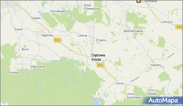 mapa Dębowa Kłoda, Dębowa Kłoda na mapie Targeo