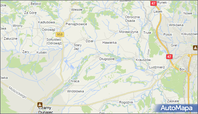 mapa Długopole, Długopole na mapie Targeo