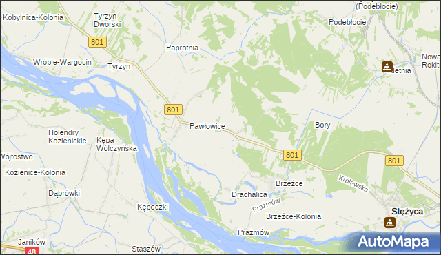 mapa Długowola gmina Stężyca, Długowola gmina Stężyca na mapie Targeo