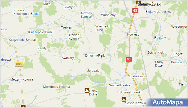 mapa Dmochy-Rogale, Dmochy-Rogale na mapie Targeo