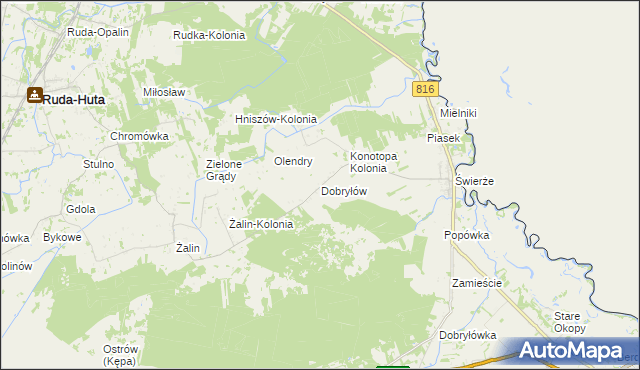 mapa Dobryłów, Dobryłów na mapie Targeo