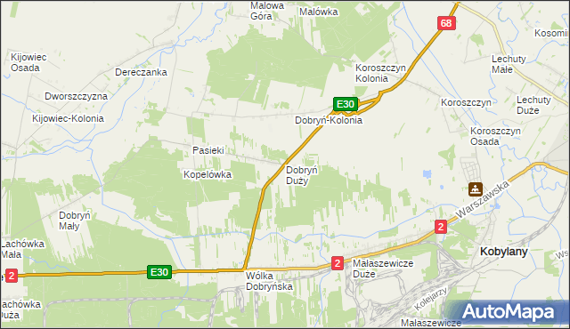 mapa Dobryń Duży, Dobryń Duży na mapie Targeo