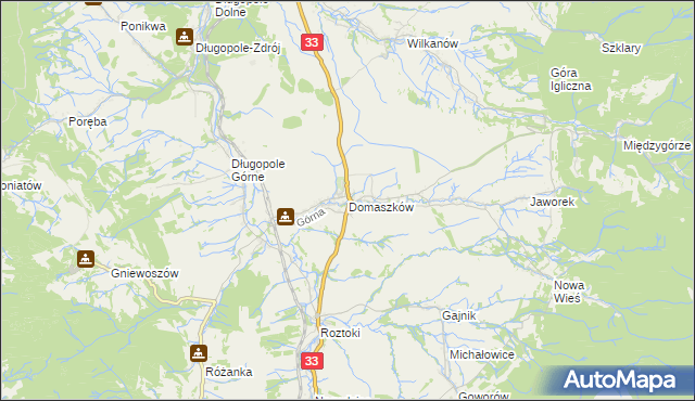 mapa Domaszków gmina Międzylesie, Domaszków gmina Międzylesie na mapie Targeo