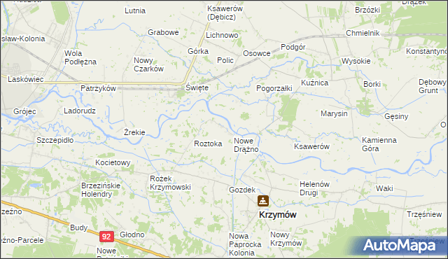 mapa Drążno-Holendry, Drążno-Holendry na mapie Targeo