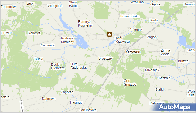 mapa Drożdżak, Drożdżak na mapie Targeo