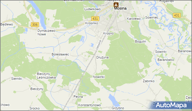 mapa Drużyna, Drużyna na mapie Targeo