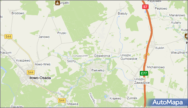 mapa Dźwierznia, Dźwierznia na mapie Targeo