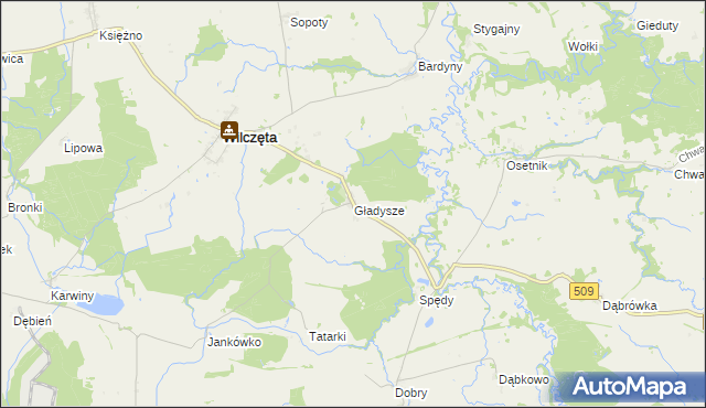 mapa Gładysze, Gładysze na mapie Targeo