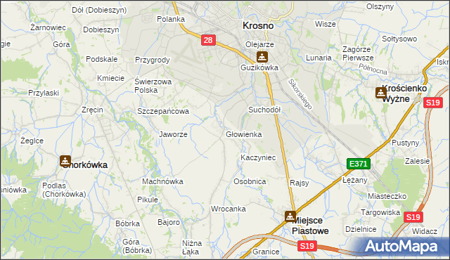 mapa Głowienka, Głowienka na mapie Targeo