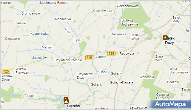 mapa Głudna, Głudna na mapie Targeo