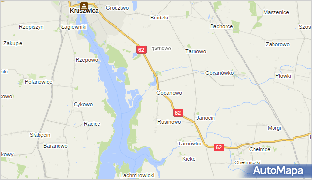 mapa Gocanowo, Gocanowo na mapie Targeo