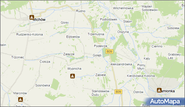 mapa Gołąb gmina Michów, Gołąb gmina Michów na mapie Targeo