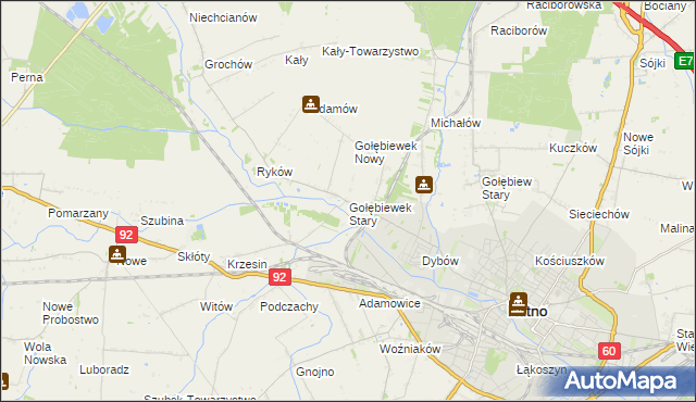 mapa Gołębiewek Stary, Gołębiewek Stary na mapie Targeo