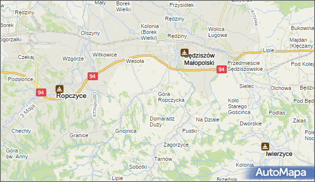 mapa Góra Ropczycka, Góra Ropczycka na mapie Targeo