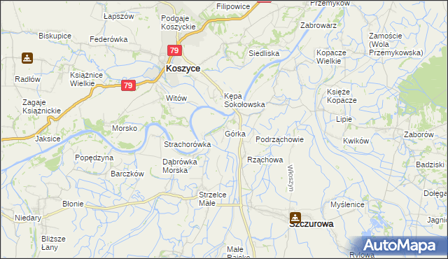 mapa Górka gmina Szczurowa, Górka gmina Szczurowa na mapie Targeo