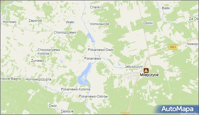 mapa Grabarka gmina Milejczyce, Grabarka gmina Milejczyce na mapie Targeo