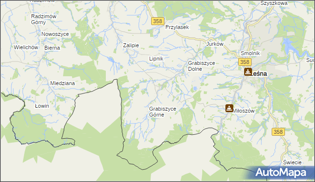 mapa Grabiszyce Średnie, Grabiszyce Średnie na mapie Targeo