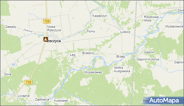 mapa Grotowice gmina Rzeczyca, Grotowice gmina Rzeczyca na mapie Targeo