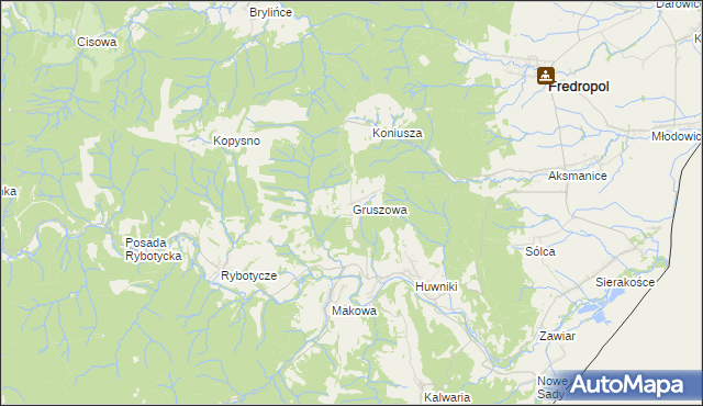 mapa Gruszowa, Gruszowa na mapie Targeo