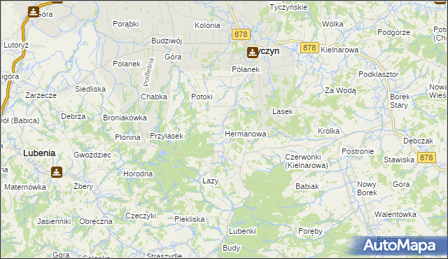 mapa Hermanowa, Hermanowa na mapie Targeo