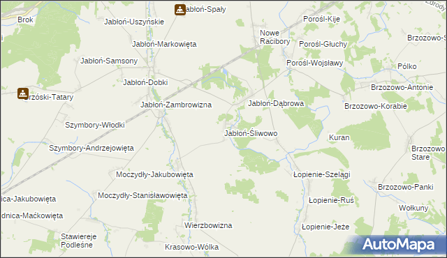 mapa Jabłoń-Śliwowo, Jabłoń-Śliwowo na mapie Targeo
