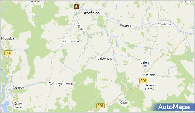 mapa Jabłonów gmina Brzeźnica, Jabłonów gmina Brzeźnica na mapie Targeo