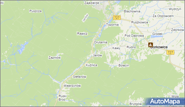 mapa Janów gmina Przysucha, Janów gmina Przysucha na mapie Targeo