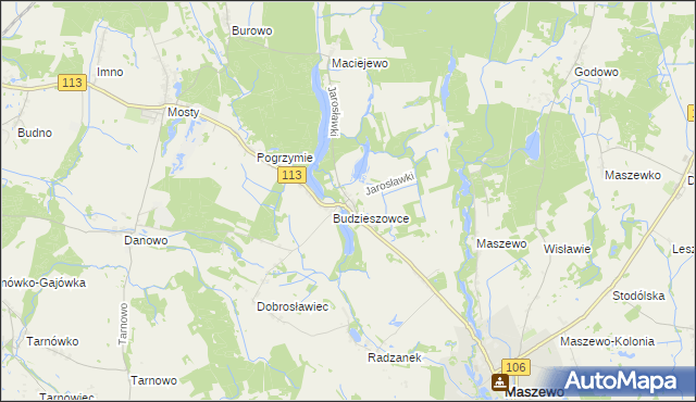 mapa Jarosławki gmina Maszewo, Jarosławki gmina Maszewo na mapie Targeo