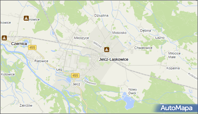 mapa Jelcz-Laskowice, Jelcz-Laskowice na mapie Targeo