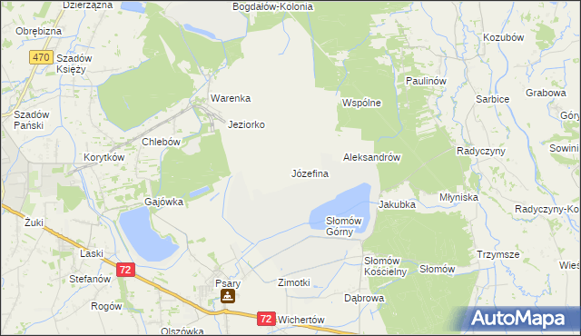 mapa Józefina gmina Przykona, Józefina gmina Przykona na mapie Targeo