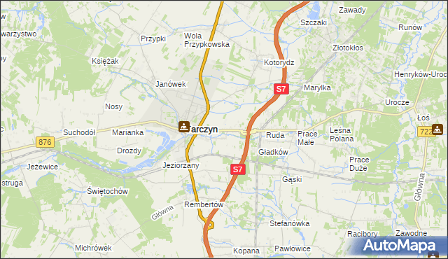 mapa Józefowice gmina Tarczyn, Józefowice gmina Tarczyn na mapie Targeo