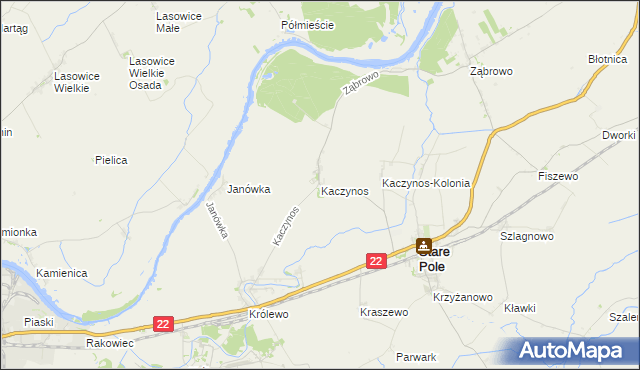 mapa Kaczynos, Kaczynos na mapie Targeo